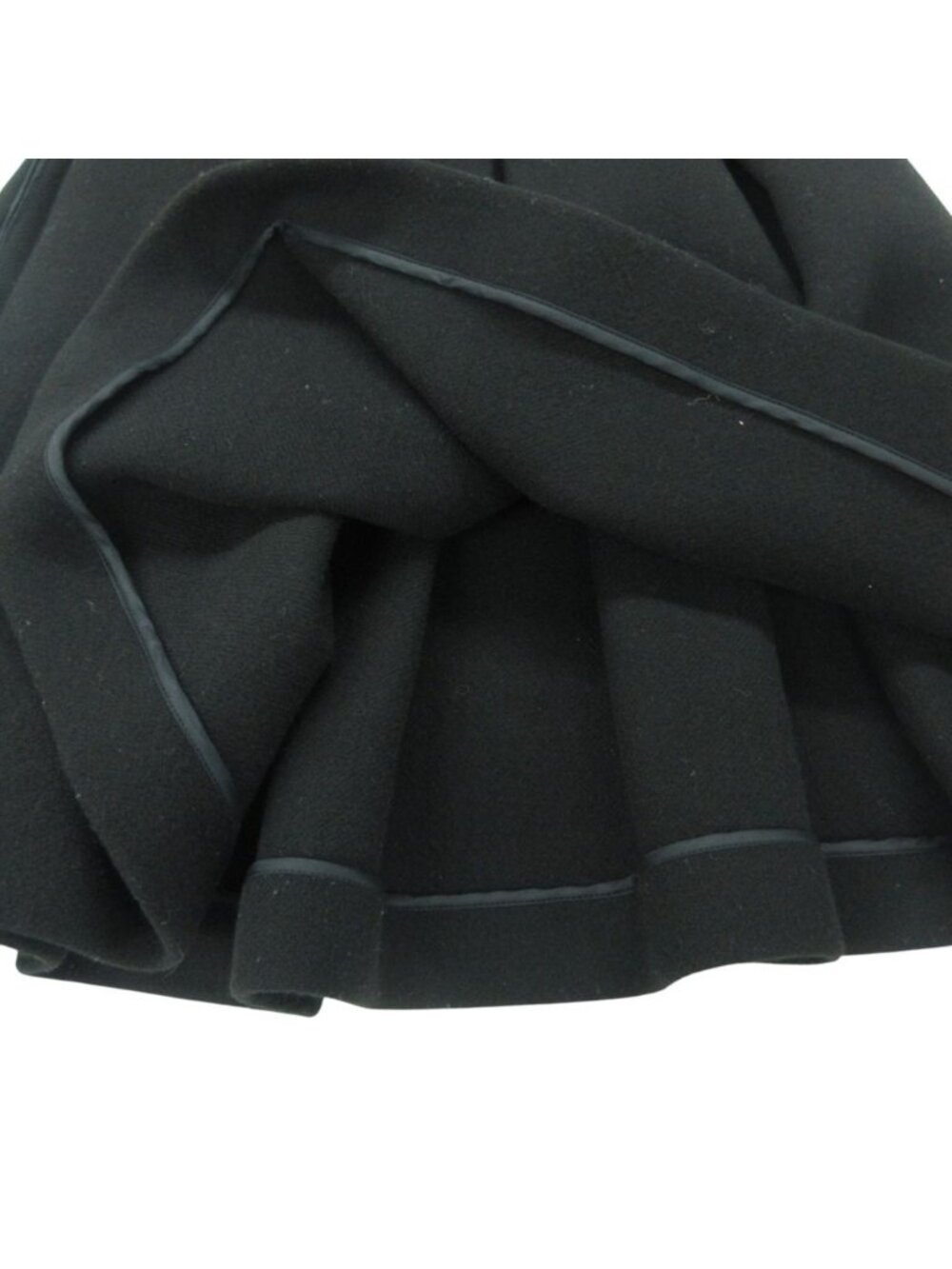 Miu Miu Skirt Flare Tuck Box Pleats Wool Black - Picture 4 of 7